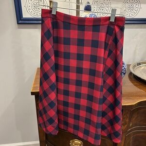 Draper James Navy & Pink Plaid Skirt